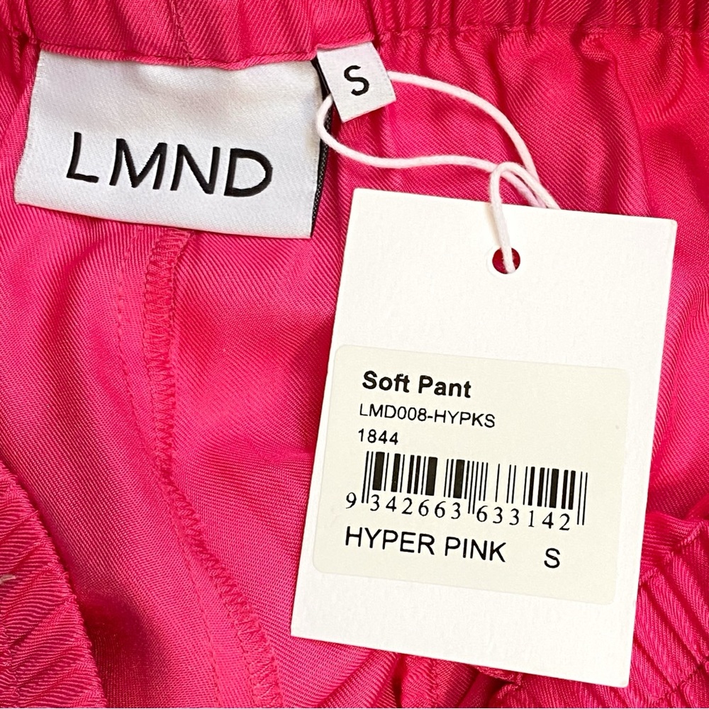LMND hot hyper pink Elvira elastic waistband wide leg pants - Picture 7 of 10